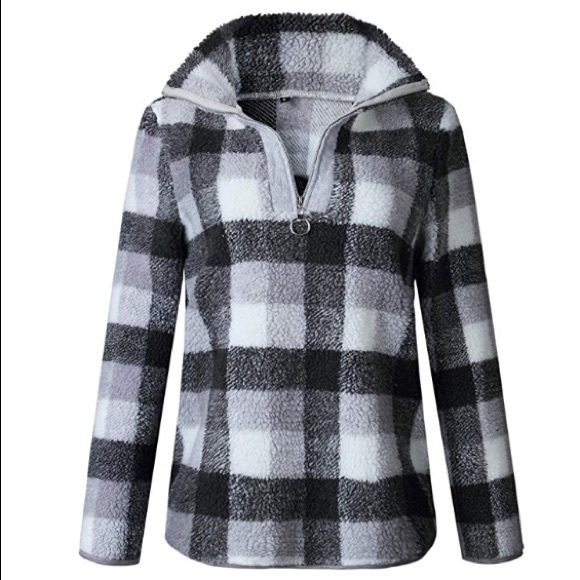 gray buffalo check pullover main image 0